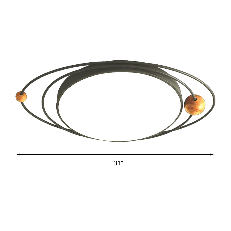 Modern Nordic Led Ceiling Lamp With Round Acrylic Design - 21’/26’/31’ Gray/Green/White