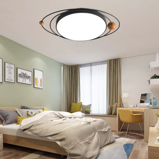 Modern Nordic Led Ceiling Lamp With Round Acrylic Design - 21/26/31 Gray/Green/White