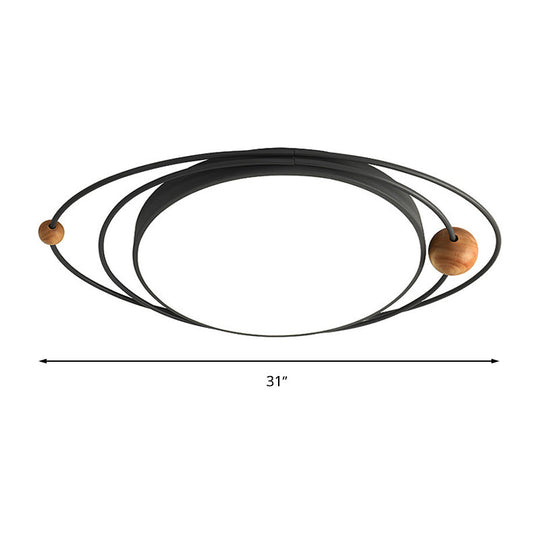 Modern Nordic Led Ceiling Lamp With Round Acrylic Design - 21/26/31 Gray/Green/White