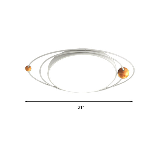 Modern Nordic Led Ceiling Lamp With Round Acrylic Design - 21/26/31 Gray/Green/White