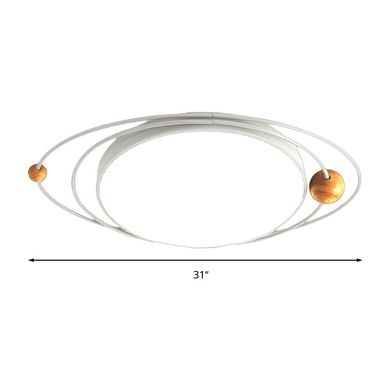 Modern Nordic Led Ceiling Lamp With Round Acrylic Design - 21/26/31 Gray/Green/White