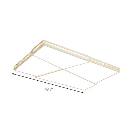 Modern K9 Crystal Led Flush Mount Ceiling Light With Remote Control Dimming White - Available In