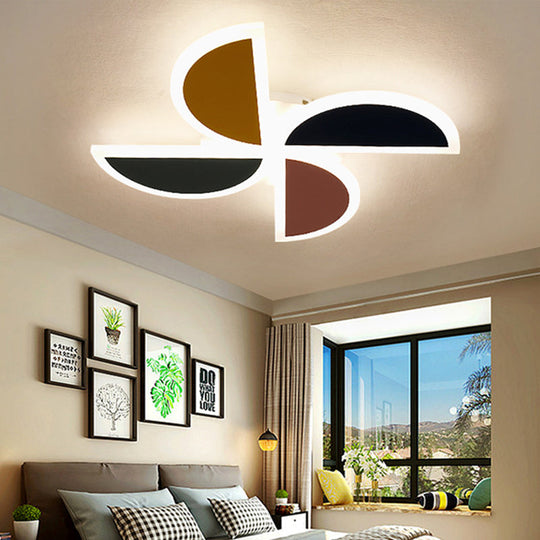 Nordic Windmill Acrylic Led Ceiling Lamp 19.5’/23.5’ Flush Mount Lighting - Green - Yellow -