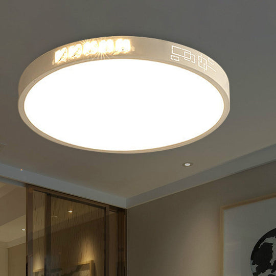 Flush Mounted Led Crystal Ceiling Light With Acrylic Shade - Rectangle/Round Options