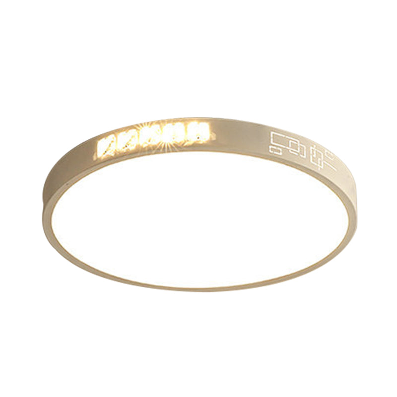 Flush Mounted Led Crystal Ceiling Light With Acrylic Shade - Rectangle/Round Options