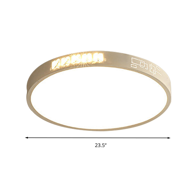 Flush Mounted Led Crystal Ceiling Light With Acrylic Shade - Rectangle/Round Options 16/19.5/23.5