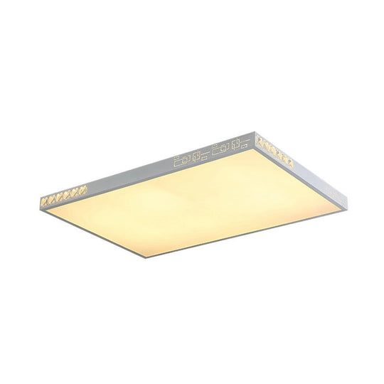 Flush Mounted Led Crystal Ceiling Light With Acrylic Shade - Rectangle/Round Options 16/19.5/23.5