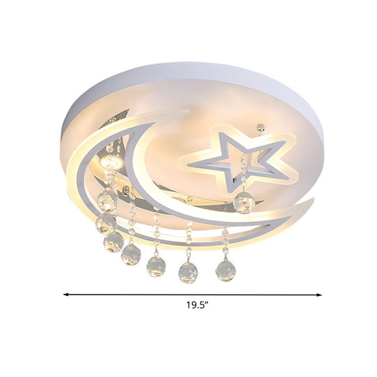 Modern Starry Led Ceiling Light In Warm/White For Bedroom - 16’/19.5’ Diameter