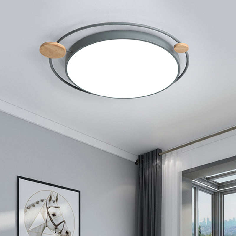 Modernist Round Ceiling Mounted Led Flush Light In Gray/White - Acrylic Multiple Sizes Natural/3