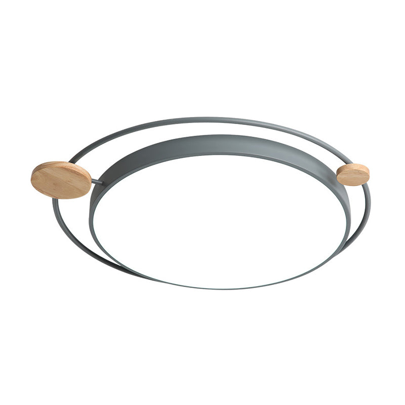 Modernist Round Ceiling Mounted Led Flush Light In Gray/White - Acrylic Multiple Sizes Natural/3