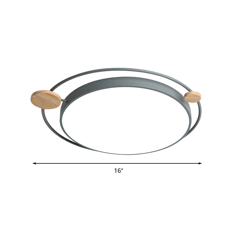 Modernist Round Ceiling Mounted Led Flush Light In Gray/White - Acrylic Multiple Sizes Natural/3