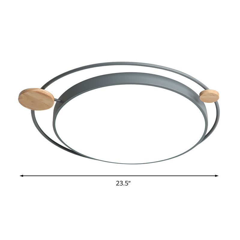 Modernist Round Ceiling Mounted Led Flush Light In Gray/White - Acrylic Multiple Sizes Natural/3