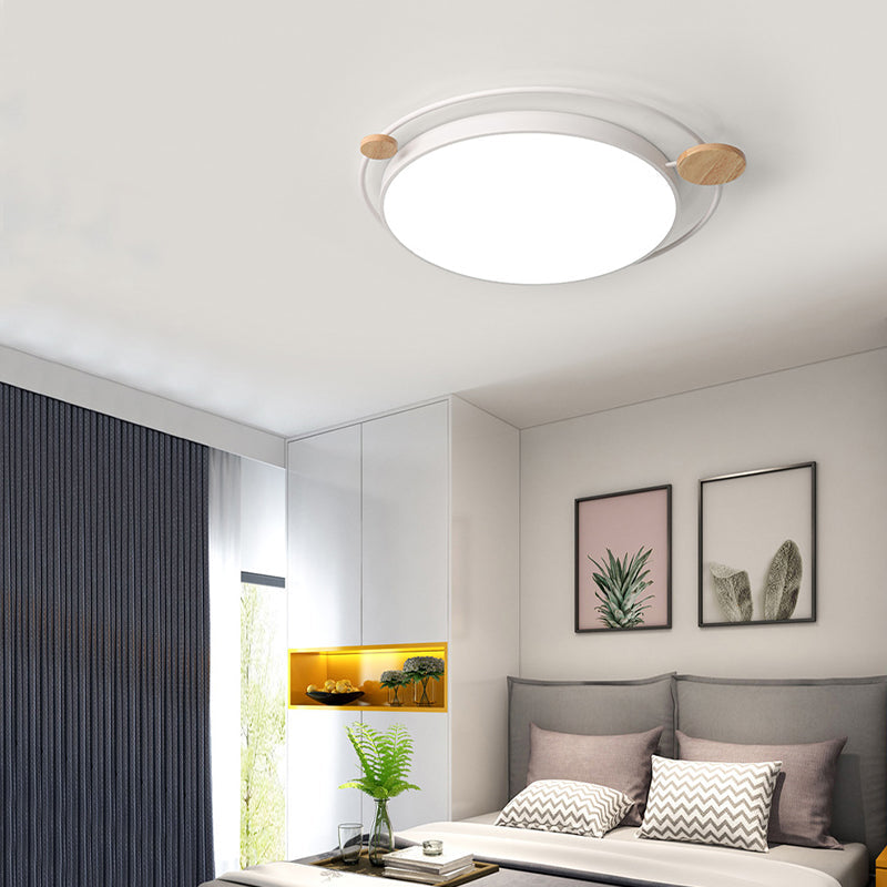 Modernist Round Ceiling Mounted Led Flush Light In Gray/White - Acrylic Multiple Sizes Natural/3
