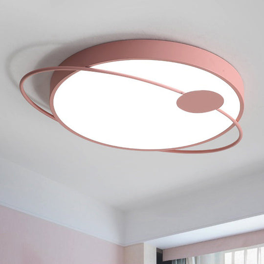 Nordic Style Acrylic Led Flush Ceiling Light Fixture: 18’/21.5’/25.5’ Diameter Round Shape