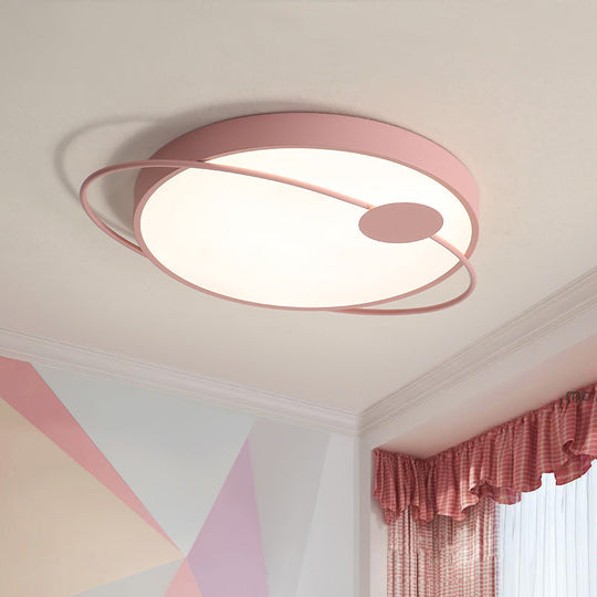 Nordic Style Acrylic Led Flush Ceiling Light Fixture: 18’/21.5’/25.5’ Diameter Round Shape