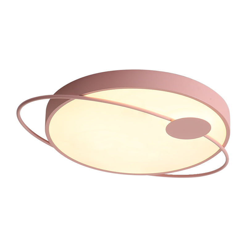 Nordic Style Acrylic Led Flush Ceiling Light Fixture: 18’/21.5’/25.5’ Diameter Round Shape