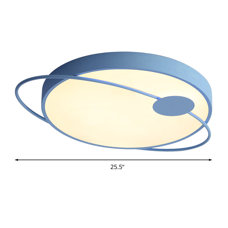 Nordic Style Acrylic Led Flush Ceiling Light Fixture: 18’/21.5’/25.5’ Diameter Round Shape