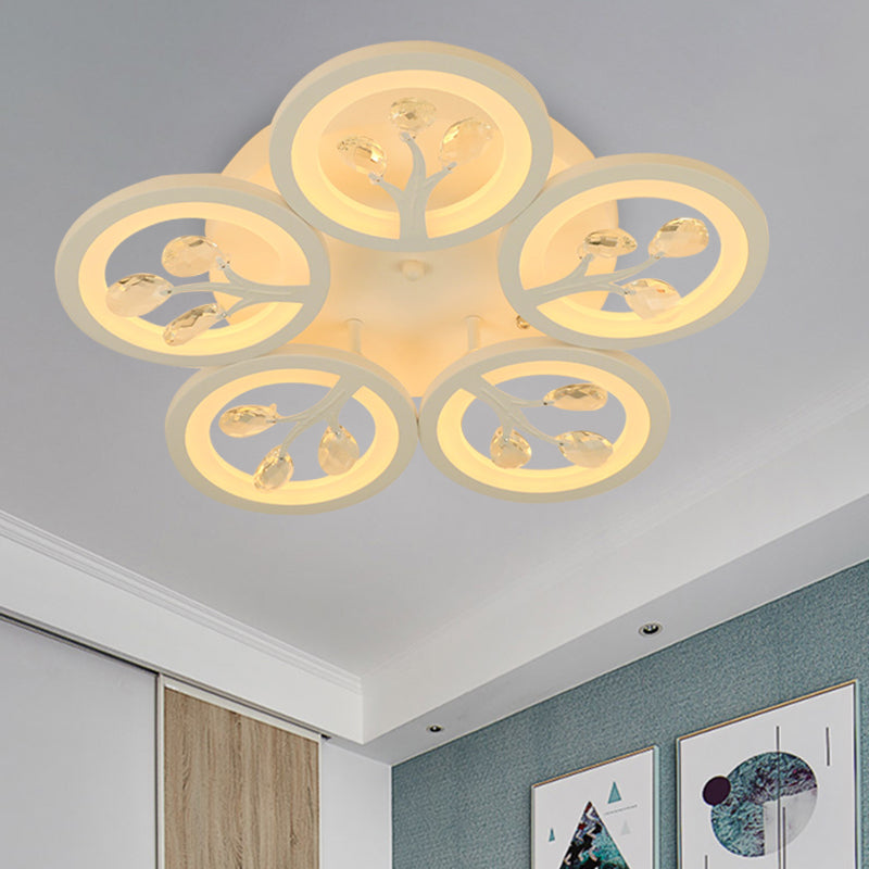 Sputnik Living Room Flush Mount Lamp - Simple Acrylic Light Fixture With Multiple Lighting Options 5