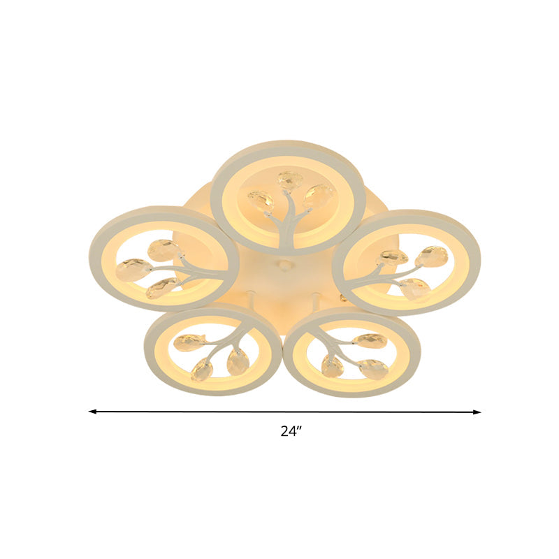 Sputnik Living Room Flush Mount Lamp - Simple Acrylic Light Fixture With Multiple Lighting Options