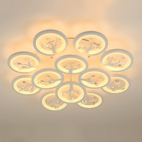 Sputnik Living Room Flush Mount Lamp - Simple Acrylic Light Fixture With Multiple Lighting Options