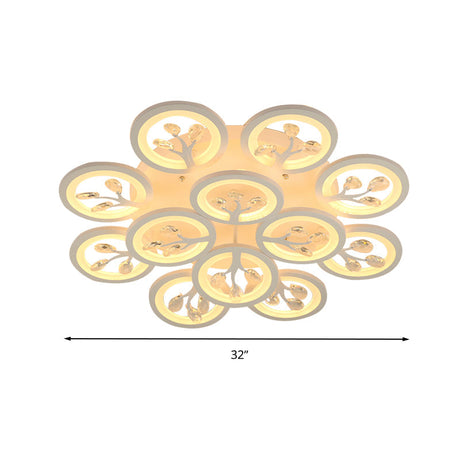 Sputnik Living Room Flush Mount Lamp - Simple Acrylic Light Fixture With Multiple Lighting Options