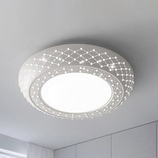 23’/35’ Simplistic Led Acrylic White Ceiling Light - Bedroom Flush Mount Lamp In White/3 Color