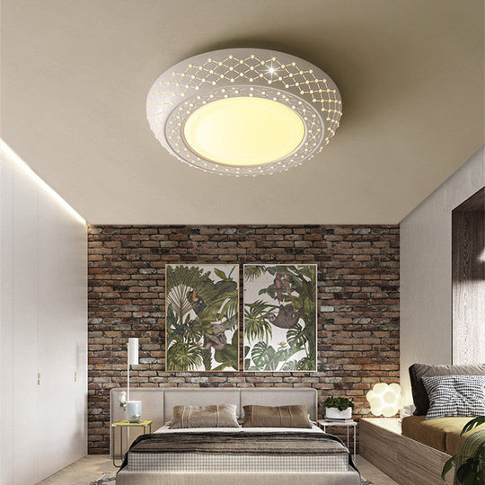 23’/35’ Simplistic Led Acrylic White Ceiling Light - Bedroom Flush Mount Lamp In White/3 Color