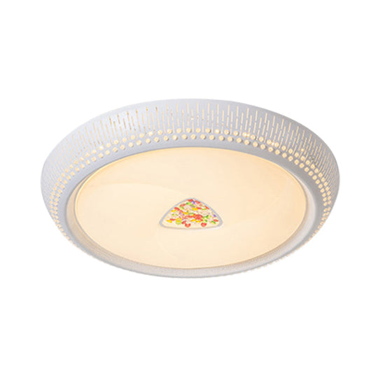 White Crystal Led Flush Mount Lamp - 23/31/36’ Round Bedroom Lighting Fixture 3 Color Light Options