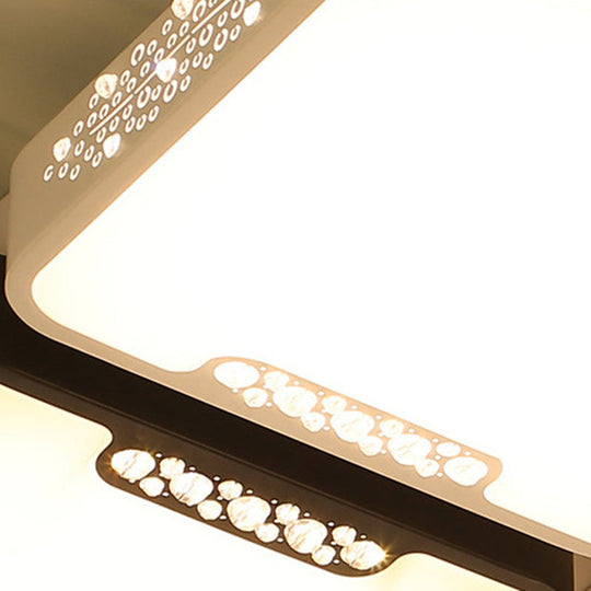 Modern Black And White Ceiling Light Fixture With Acrylic Shade - Choose Warm Or 3 Color 4/6 Lights