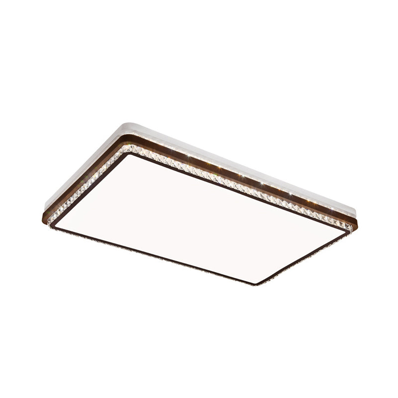 Modern Coffee Led Ceiling Light Fixture For Living Room - Dimmable Remote Control Multiple Shapes &