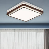 Modern Coffee Led Ceiling Light Fixture For Living Room - Dimmable Remote Control Multiple Shapes &