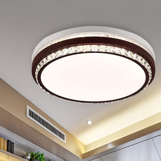 Modern Coffee Led Ceiling Light Fixture For Living Room - Dimmable Remote Control Multiple Shapes &
