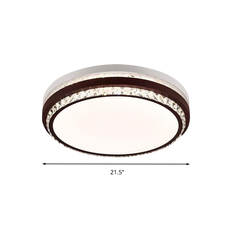 Modern Coffee Led Ceiling Light Fixture For Living Room - Dimmable Remote Control Multiple Shapes &