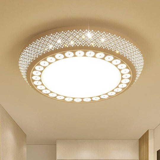 23’/35’ W Flush Mount Led Ceiling Light: Simple Cutout Design Acrylic White Bedroom Lighting In