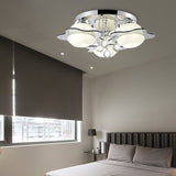 Modern Crystal Ball Flower Ceiling Light Gray Flush Mounted With 3/5/7 Heads In Warm/White