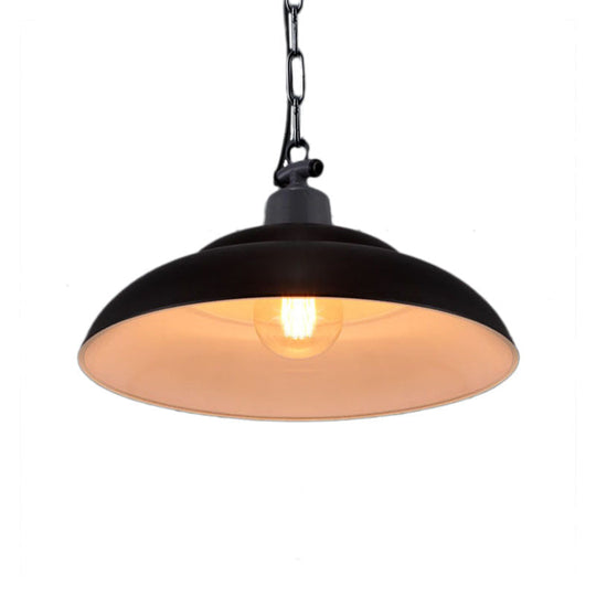 Vintage Style Black/Green Metallic Hanging Lamp With Chain - Indoor Pendant Light