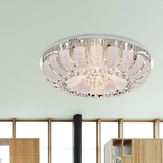 Modern Dome Crystal Ball Flush Light - 19.5/23.5 Wide Led Ceiling Lamp Clear / 19.5