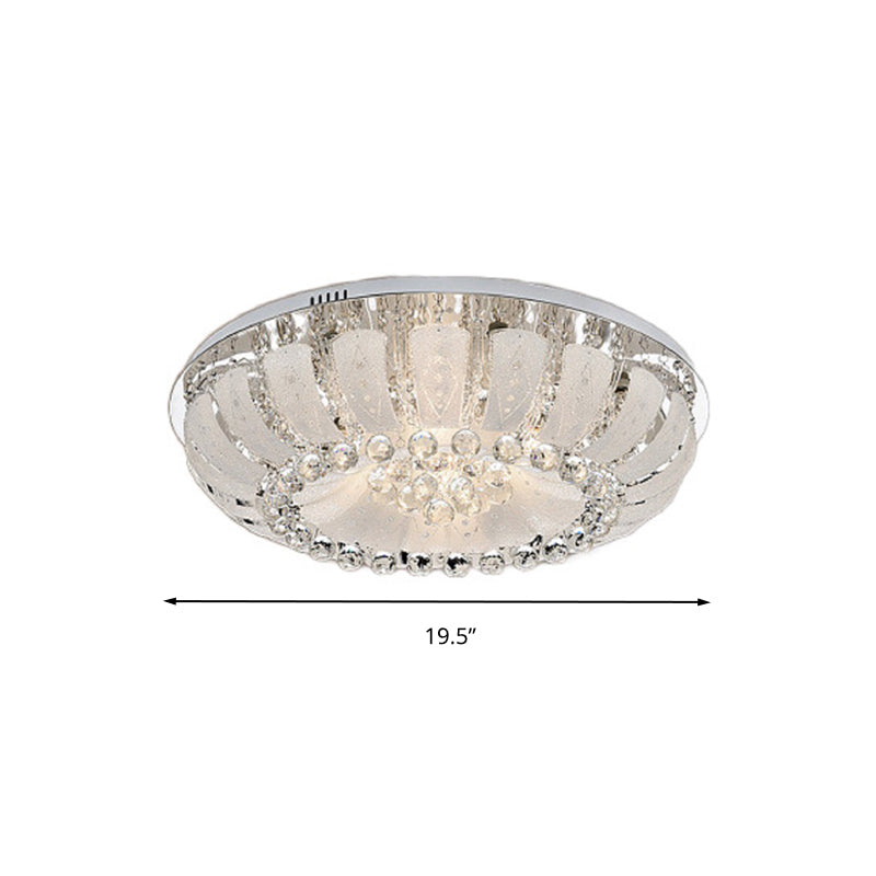 Modern Dome Crystal Ball Flush Light - 19.5’/23.5’ Wide Led Ceiling Lamp