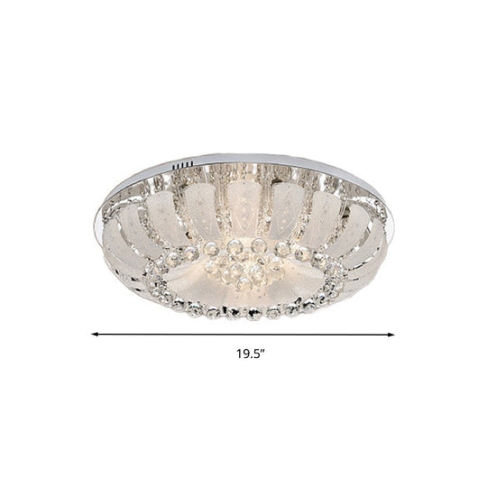 Modern Dome Crystal Ball Flush Light - 19.5/23.5 Wide Led Ceiling Lamp