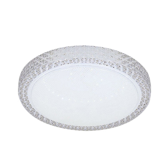 Minimalistic Crystal Bedroom Led Ceiling Light Fixture In White