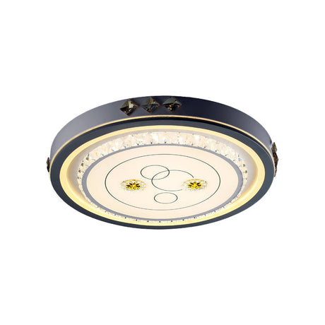 Contemporary Led Ceiling Light - Acrylic White Flush Mount Remote Control Stepless Dimming 3 Color