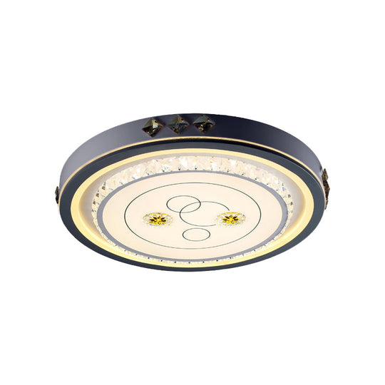 Contemporary Led Ceiling Light - Acrylic White Flush Mount Remote Control Stepless Dimming 3 Color