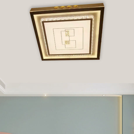 Contemporary Led Ceiling Light - Acrylic White Flush Mount Remote Control Stepless Dimming 3 Color