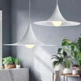 Nordic Style Flared Suspension Light - Metal 1 Black/White/Gold Hanging Ceiling Fixture White