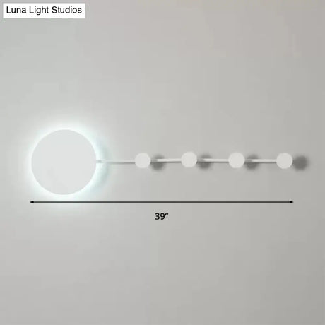 27.5/39 Black/White Round Led Wall Lamp - Simplicity Acrylic Sconce Light Fixture In Warm/White