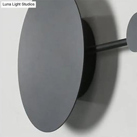 27.5/39 Black/White Round Led Wall Lamp - Simplicity Acrylic Sconce Light Fixture In Warm/White