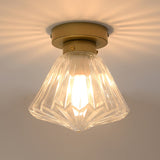 Colonial Clear Glass Scalloped Ceiling Fixture For Kitchen 6.5’/7’ W