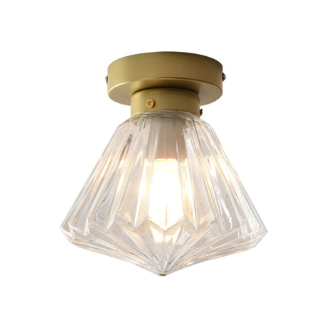 Colonial Clear Glass Scalloped Ceiling Fixture For Kitchen 6.5/7 W