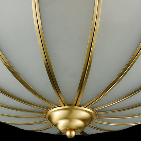 Retro White Glass Sphere Flush Mount Ceiling Light Fixture - 3 Brass Heads Ideal For Bedroom 14/18