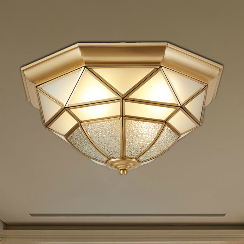 Prism Restaurant Flush Mount Light With Colonial Blown Opal Glass - 14’/18’ Sizes 3/4 Bulbs